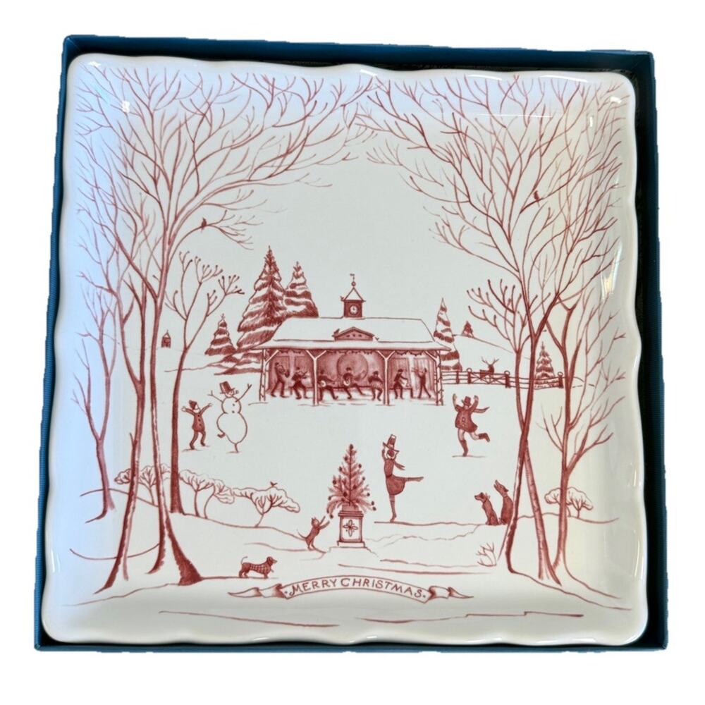 New in Box Juliska Country Estate Winter Frolic “Stable Soirée” Sweets Tray - Picture 2 of 7
